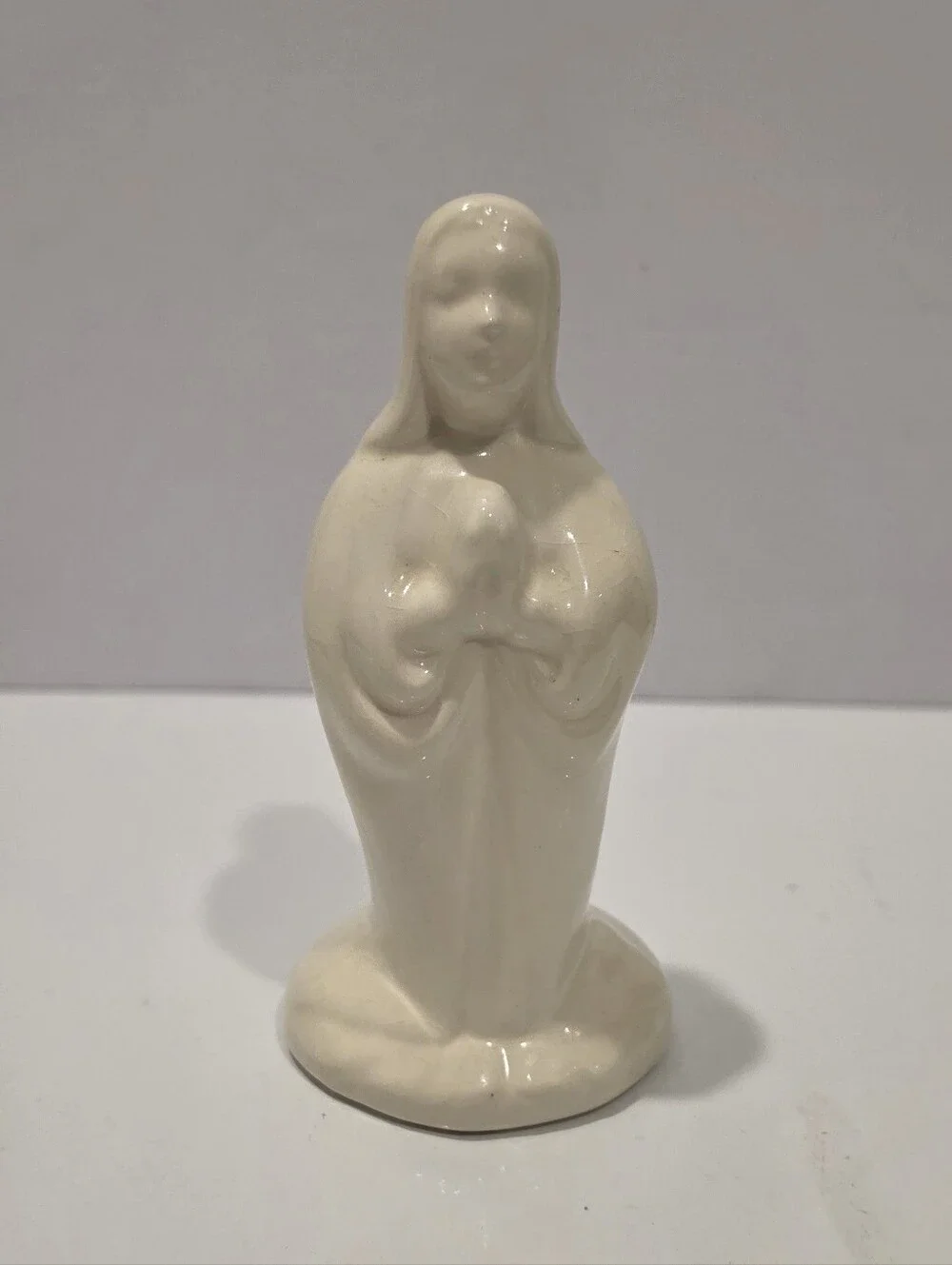 Cream Ceramic Praying Figurine - Elegant Home Accent